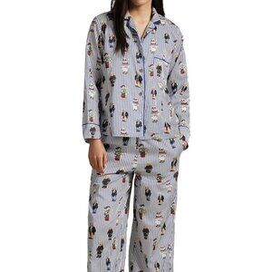 Polo Ralph Lauren Polo Bear Cotton Long-Sleeve Pajama Set Snowfall Blue - 4P8046
